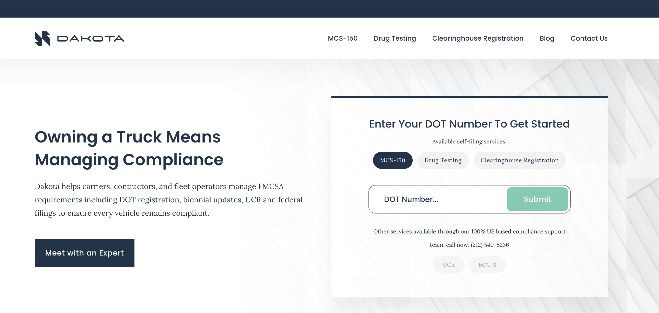 Dakota brand landing page